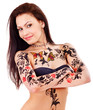 Girl with body art.