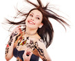 Girl with body art.