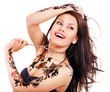 Girl with body art.