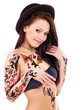 Girl with body art.