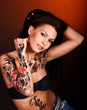 Girl with body art.