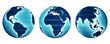 World with binary code in three variations World with binary code in three variations
