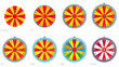 Vektor: wheel of fortune - glücksrad mit aufbauschritten in qxp wheel of fortune - glücksrad mit aufbauschritten in qxp