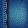 Jeans texture with stitch. Fabric blue jeans background eps10