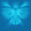Futuristic butterfly on jeans texture background