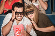 Scared Couple With 3D Glasses Scared Couple With 3D Glasses