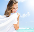 Beautiful Girl Having Fun on the Beach Beautiful Girl Having Fun on the Beach