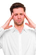 canvas print picture - A young man grasping his head