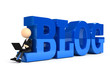 3d person creating blog