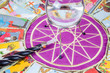 Tarot cards with the crystal ball and magic wand. Tarot cards with the crystal ball and magic wand.