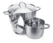 Two stainless steel pots Two stainless steel pots