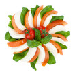 Caprese salad. Tomato, basil, mozzarella