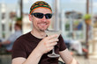 Man enjoying his drink Man enjoying his drink