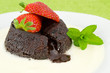 Chocolate souffle with whipped cream