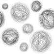 Seamless background hand-drawn circles. Vector