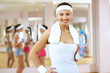 Woman in sport wear doing sport in gym