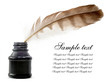 Feather and ink bottle