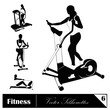 Vektor: A vector collection of fitness silhouettes A vector collection of fitness silhouettes