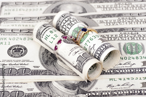 Photo: two rings on 100 dollars two rings on 100 dollars