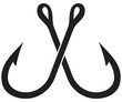 two crossed fishing hook