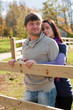 Portrait of a young couple in the countryside