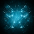 Shiny abstract butterfly, futuristic wave illustration eps10