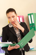 Surprised business woman in her office