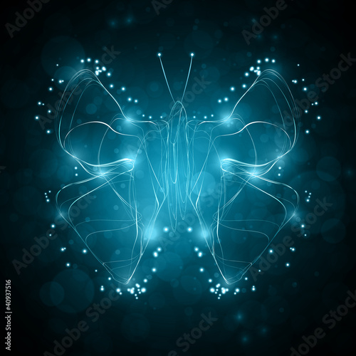Vector: Shiny abstract butterfly, futuristic wave illustration eps10 Shiny abstract butterfly, futuristic wave illustration eps10
