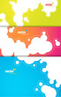 Set of gift cards with bubbles signs.