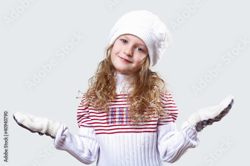 Photo: Cuty little girl in winter wear Cuty little girl in winter wear