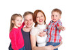 Happy family smiling at the camera