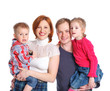 Photo: Happy family smiling at the camera Happy family smiling at the camera