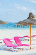 Two chairs and umbrella on the beach. Two chairs and umbrella on the beach.