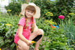 Girl gardening in the summer