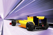 Photo: sport car on high speed road sport car on high speed road