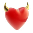 Heart symbol with horn isolated