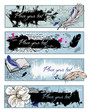 Set of grunge banners with feathers Set of grunge banners with feathers