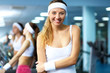 Woman in sport wear doing sport in gym