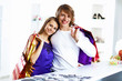 Young couple doing shopping together