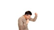 Happy jumping man.