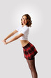 Young pretty woman dressed in retro style