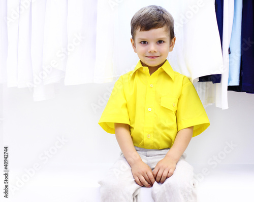 Photo: Little boy doing shopping Little boy doing shopping