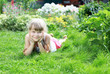 Girl gardening in the summer