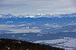 Zimowy widok z Babiej Góry na Tatry