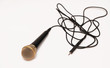 Microphone with cable on  white background