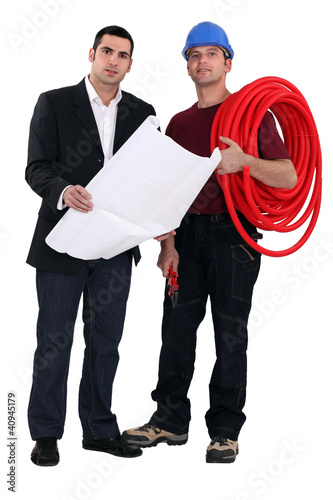 Photo: Architect and electrician Architect and electrician