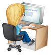 Girl using computer