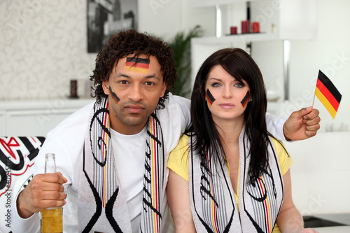 Photo: German football fans at home German football fans at home