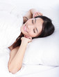 Sleeping woman wake up in the morning Sleeping woman wake up in the morning