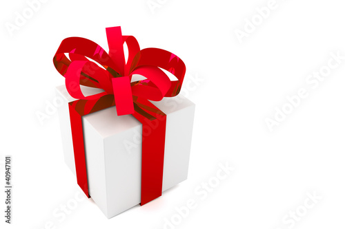 Illustration: Geschenk weiss mit roter Schleife Geschenk weiss mit roter Schleife